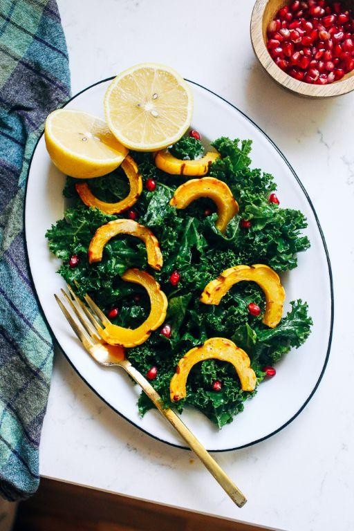 Maple Dijon Roasted Delicata Squash Salad