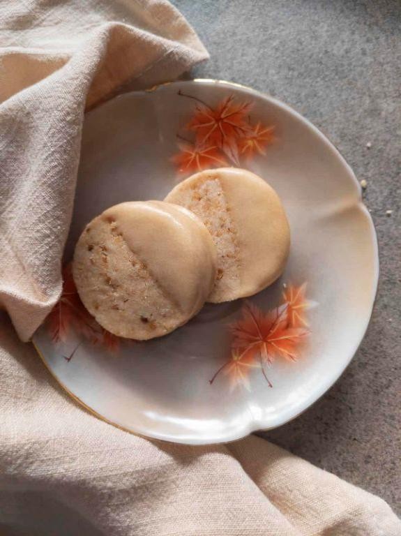 Maple Glazed Filbert Shortbread Cookies