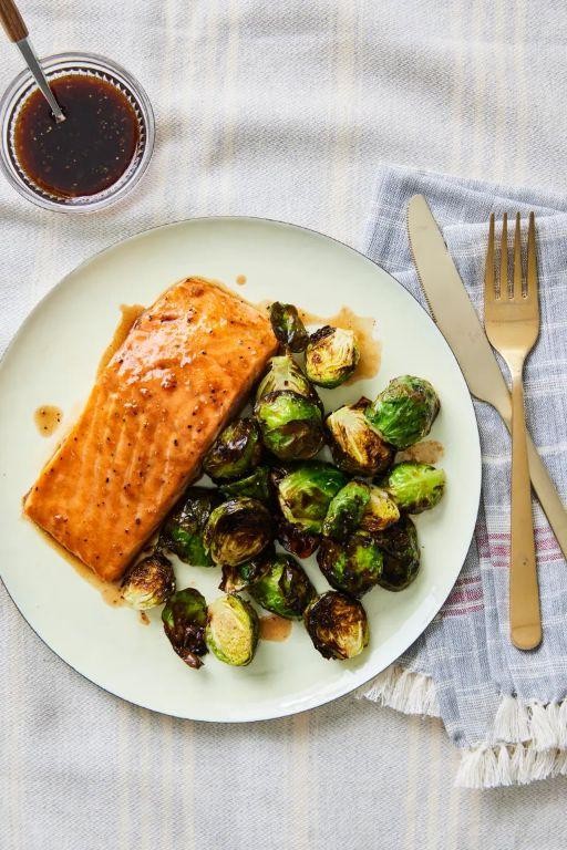 Maple Glazed Salmon with Brussels Sprouts
