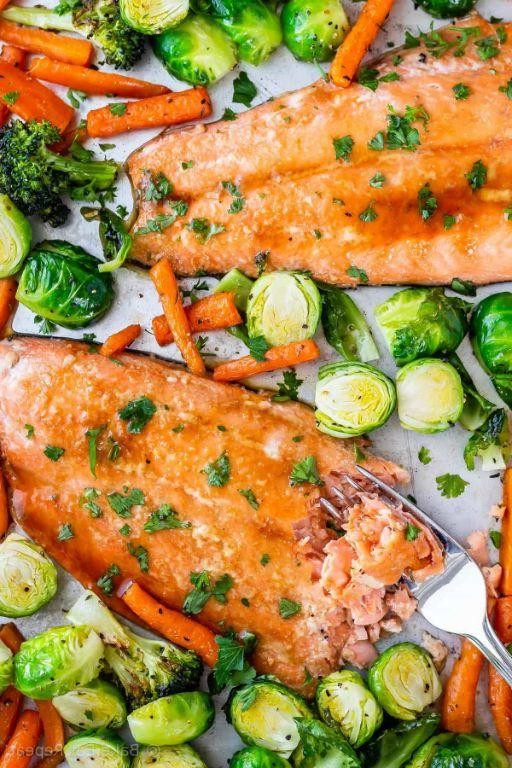 Maple Glazed Salmon with Roasted Vegetables