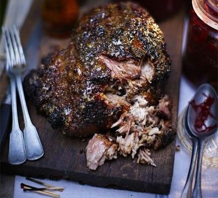 Maple Mustard Glazed Smoked Pork Shoulder