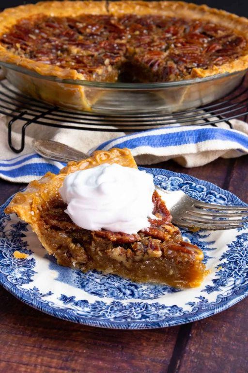 Maple Pecan Pie with Bourbon Cream