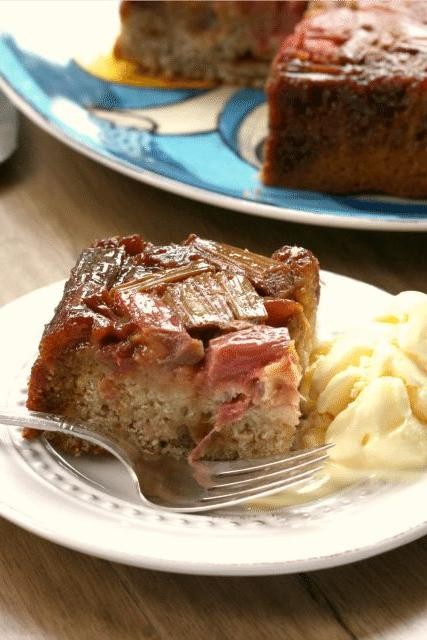 Maple Rhubarb Upside-Down Cake