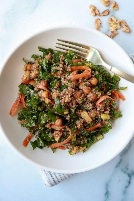 Maple Roasted Chickpea and Kale Quinoa Salad