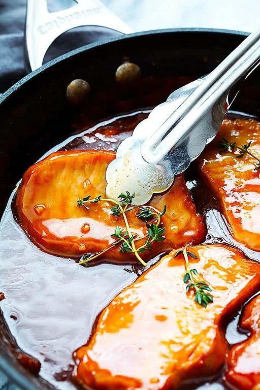 Maple Syrup Glazed Pan Seared Pork Chops