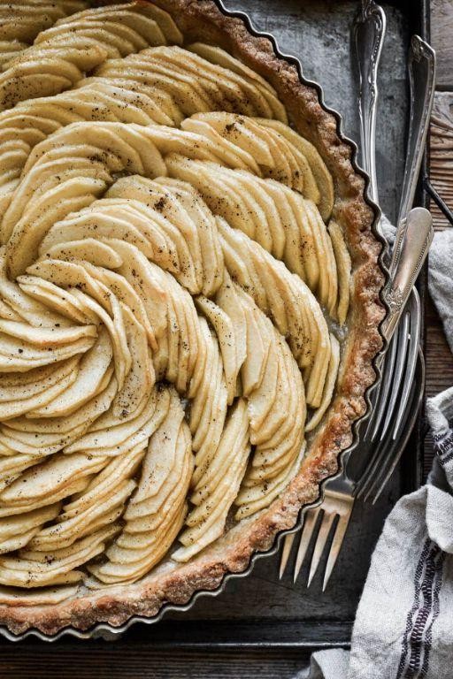 Maple Walnut Tart with Shortbread Crust
