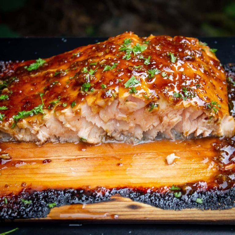 Maple-Glazed Cedar Plank Salmon