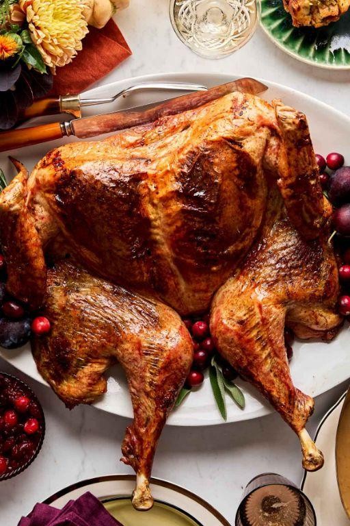 Maple-Glazed Turkey with Herb Stuffing
