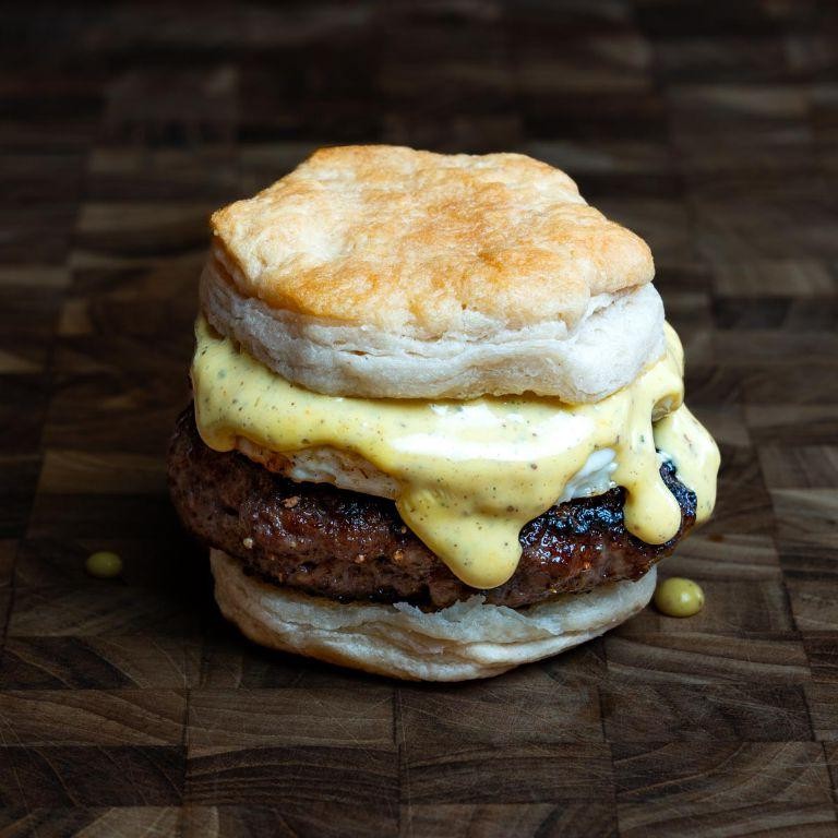Maple-Glazed Venison Sausage Breakfast Sandwich