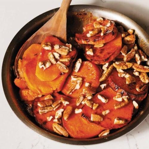 Maple-Glazed Venison and Sweet Potato Bake