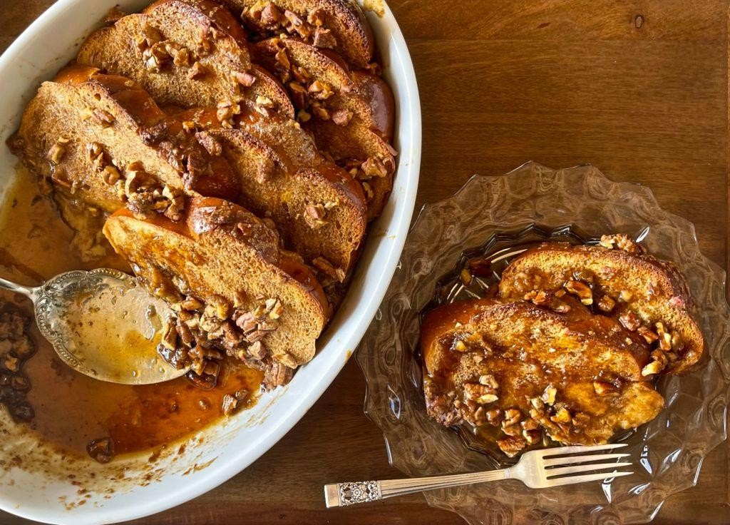 Maple-Pecan Glazed Challah French Toast