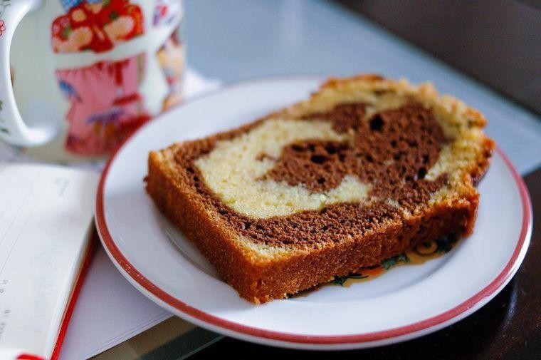 Marbled Zucchini Chocolate and Vanilla Cake