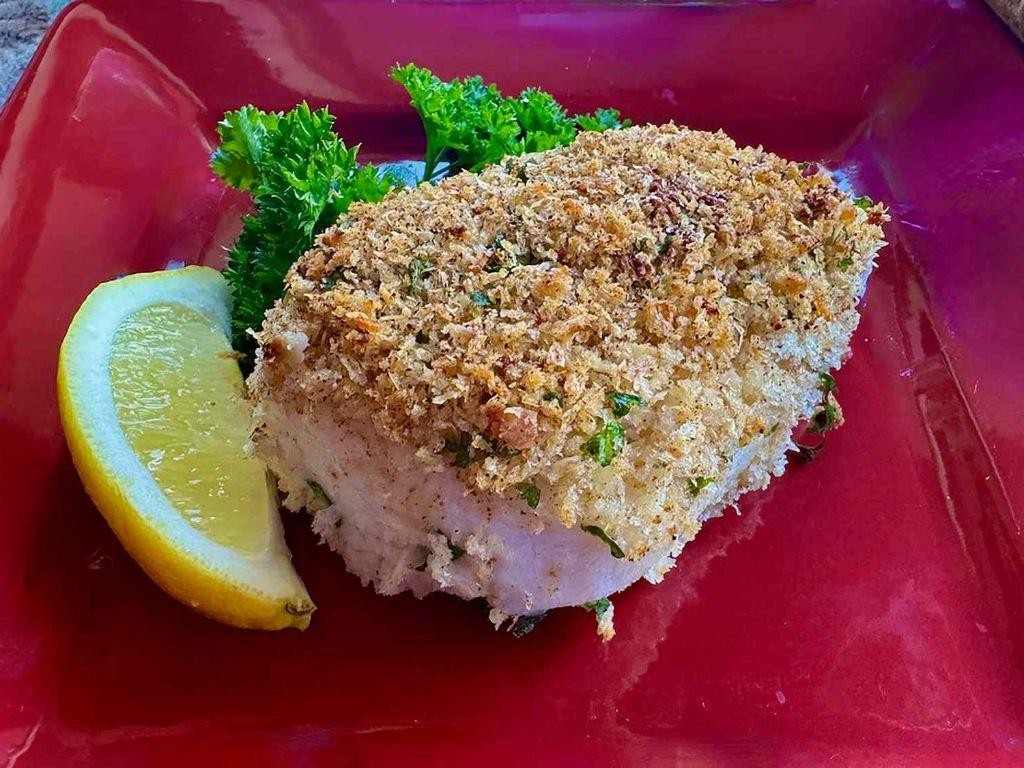 Mediterranean Baked Cod with Parmesan Crust