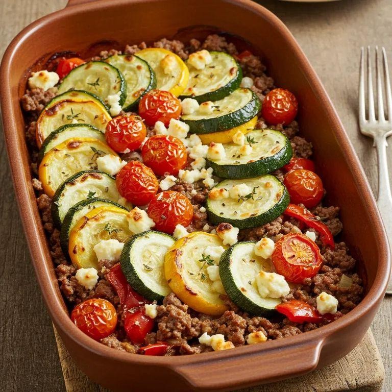 Mediterranean Beef and Feta Casserole