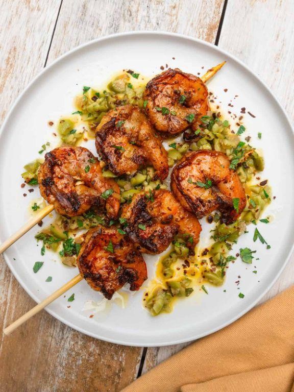 Mediterranean Broiled Shrimp with Olives