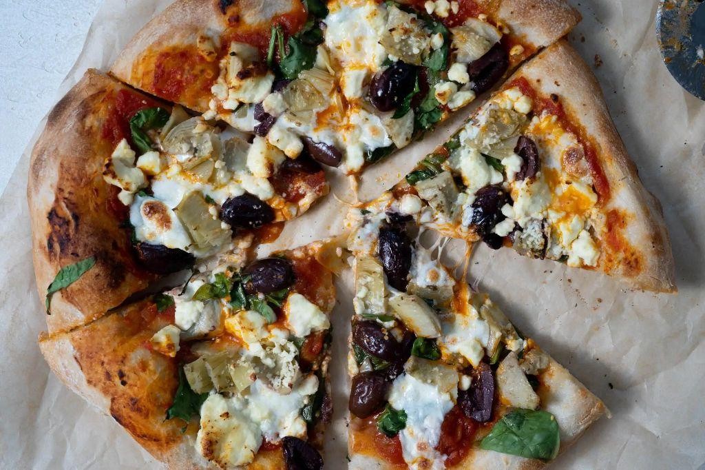 Mediterranean Calamari Pizza with Feta