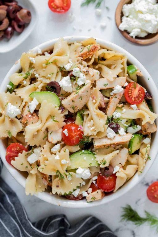 Mediterranean Chicken Bow Tie Pasta Salad
