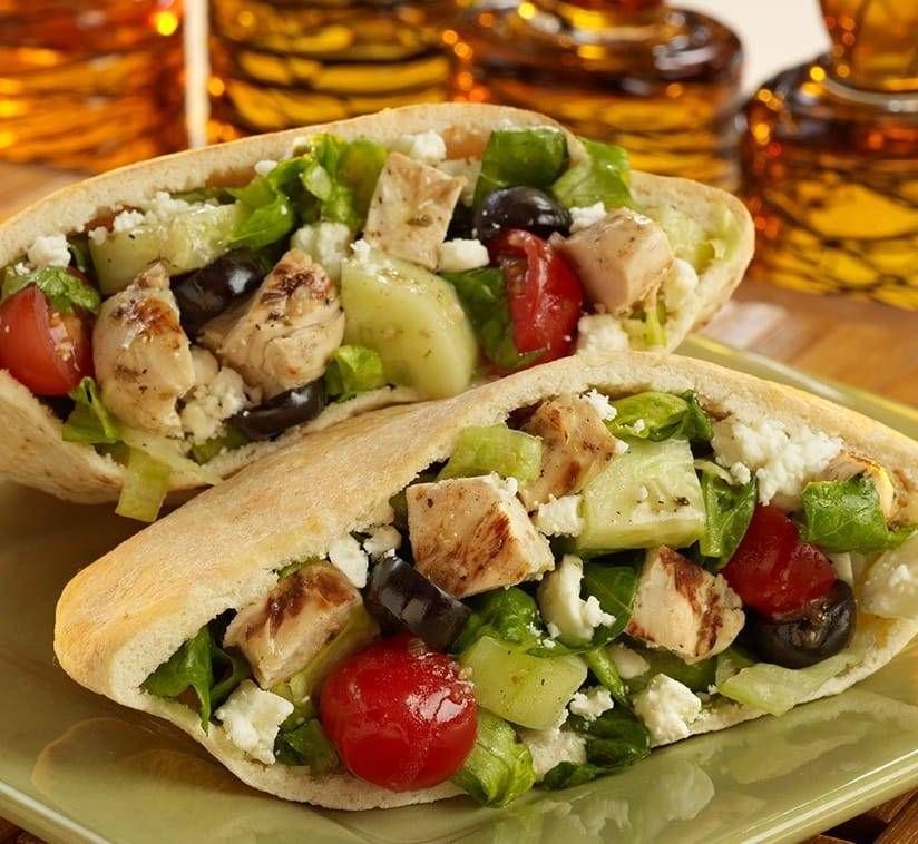 Mediterranean Chicken Patty Pitas