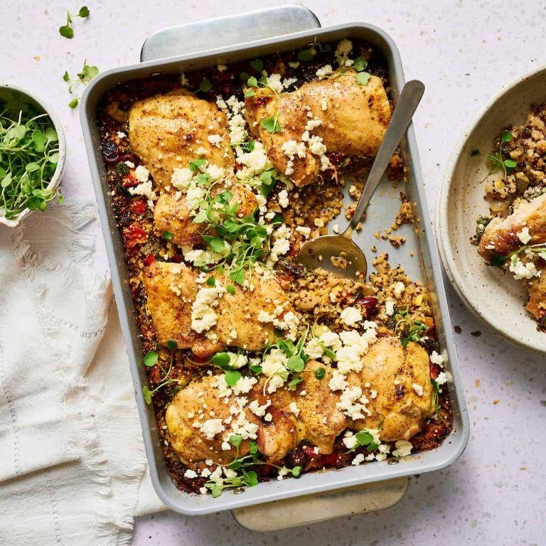 Mediterranean Chicken Tenderloin and Quinoa Casserole