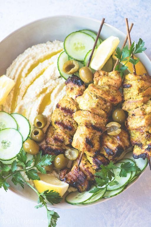 Mediterranean Chicken and Artichoke Skewers