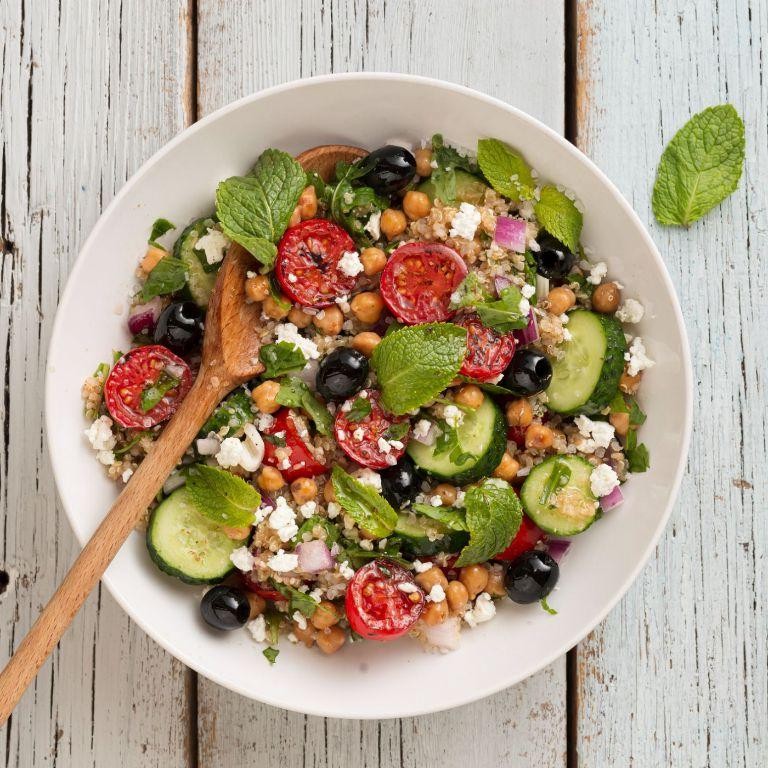 Mediterranean Cottage Cheese Quinoa Salad