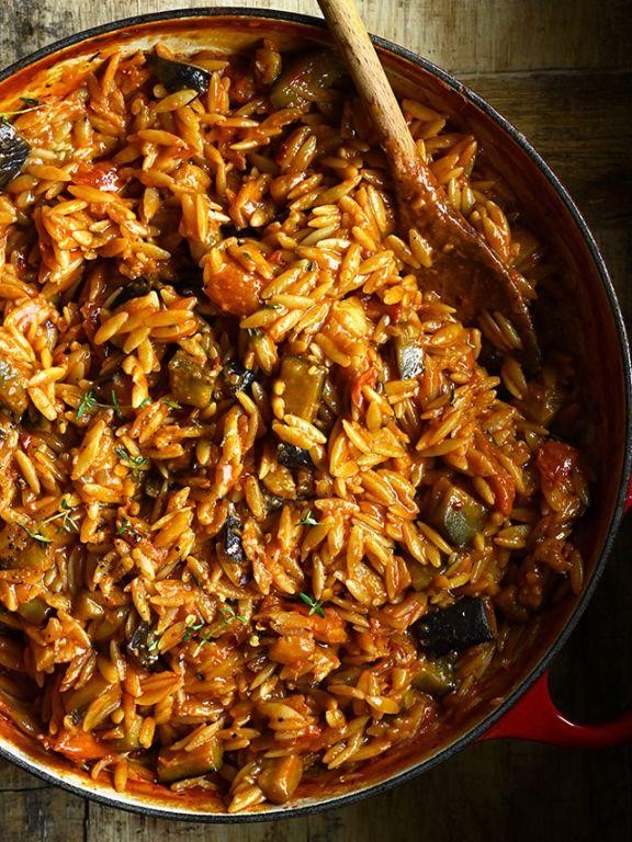 Mediterranean Eggplant Orzo