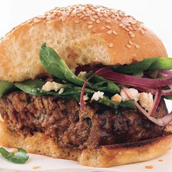 Mediterranean Feta and Spinach Lamb Burger