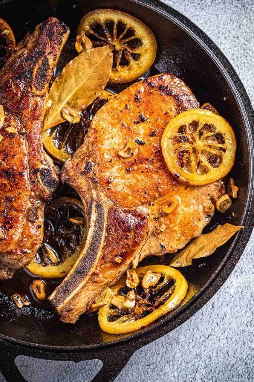 Mediterranean Garlic Bone-In Pork Chops