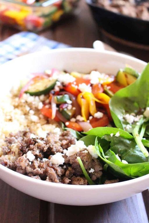 Mediterranean Ground Beef and Quinoa Bowls