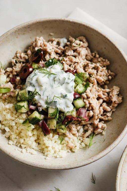 Mediterranean Ground Chicken and Rice Pilaf