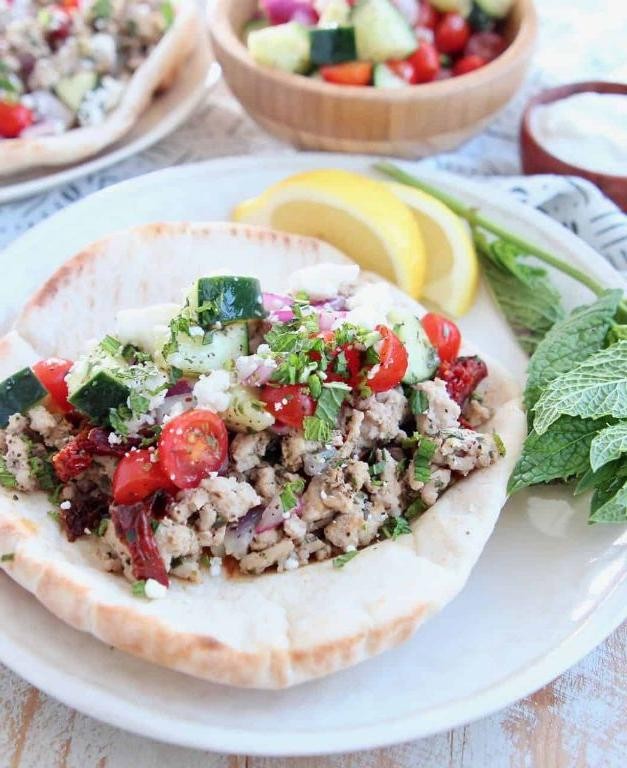 Mediterranean Ground Turkey Gyros