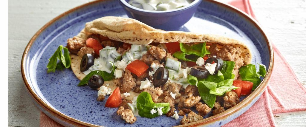 Mediterranean Ground Turkey Pitas