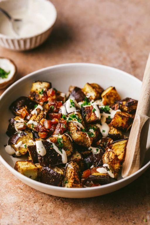 Mediterranean Lemon Herb Brinjal Stir Fry