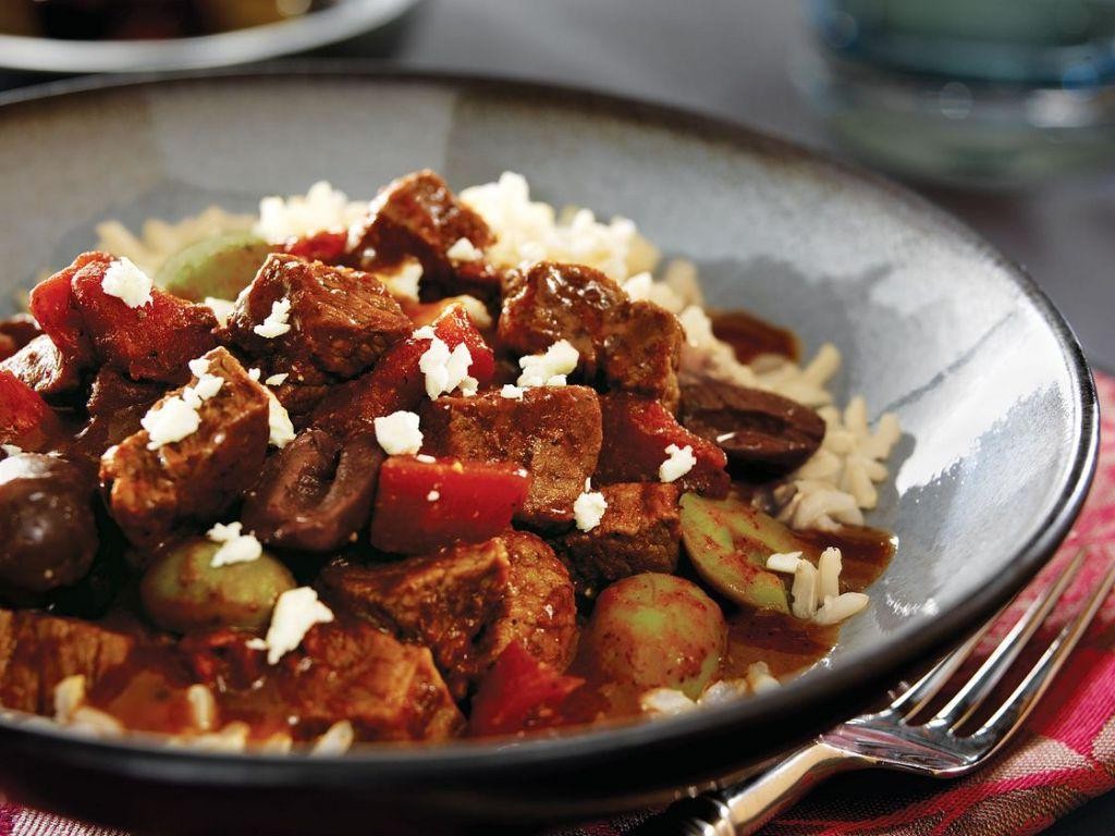 Mediterranean Olive and Feta Beef Stew