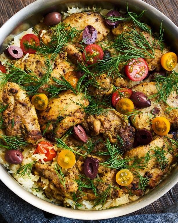 Mediterranean One Pan Chicken and Rice