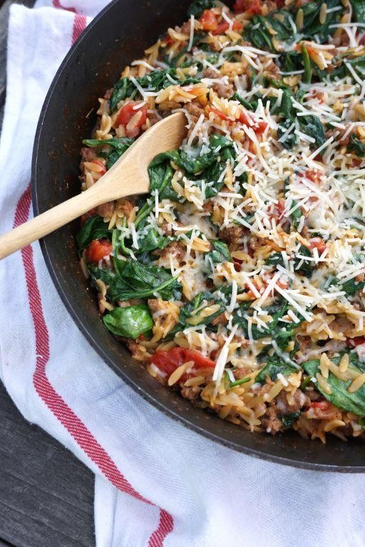 Mediterranean Orzo and Spinach Casserole