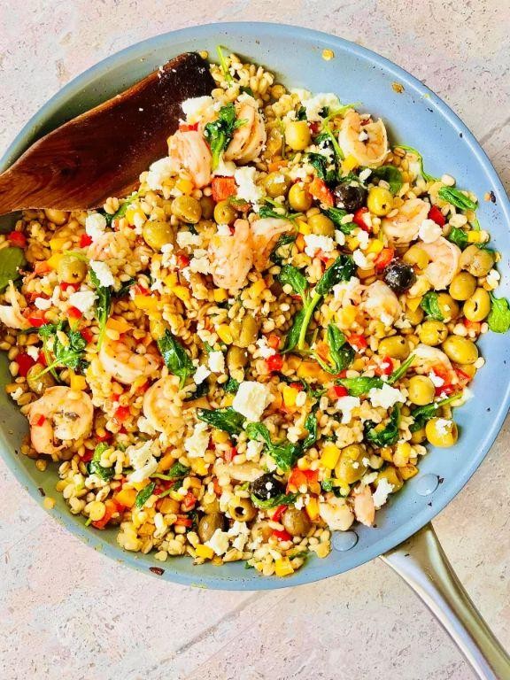 Mediterranean Shrimp and Whole Grain Rice Salad