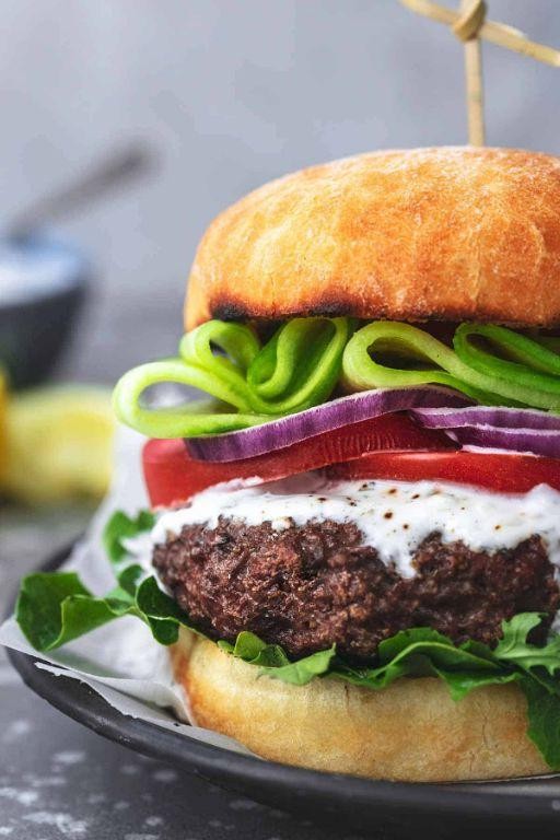 Mediterranean Sirloin Burger with Tzatziki Sauce