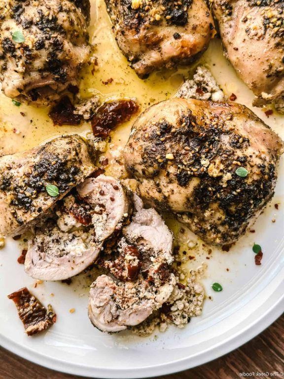 Mediterranean Stuffed Chicken Thighs