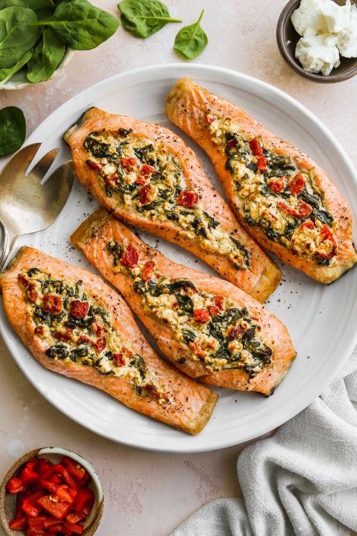 Mediterranean Stuffed Salmon