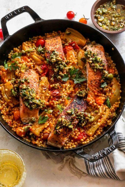 Mediterranean Style Cast Iron Salmon