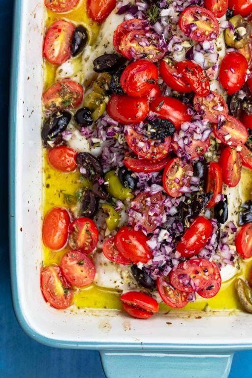 Mediterranean Style Corvina with Olives and Tomatoes