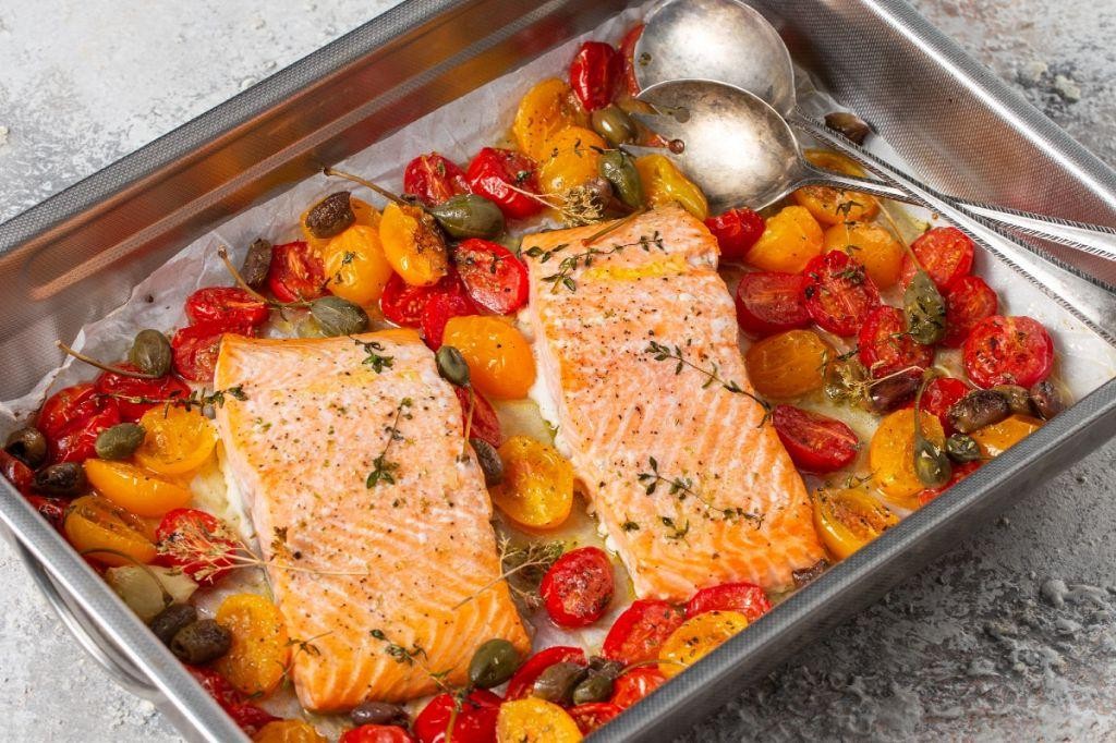 Mediterranean Style Oven Roasted Salmon