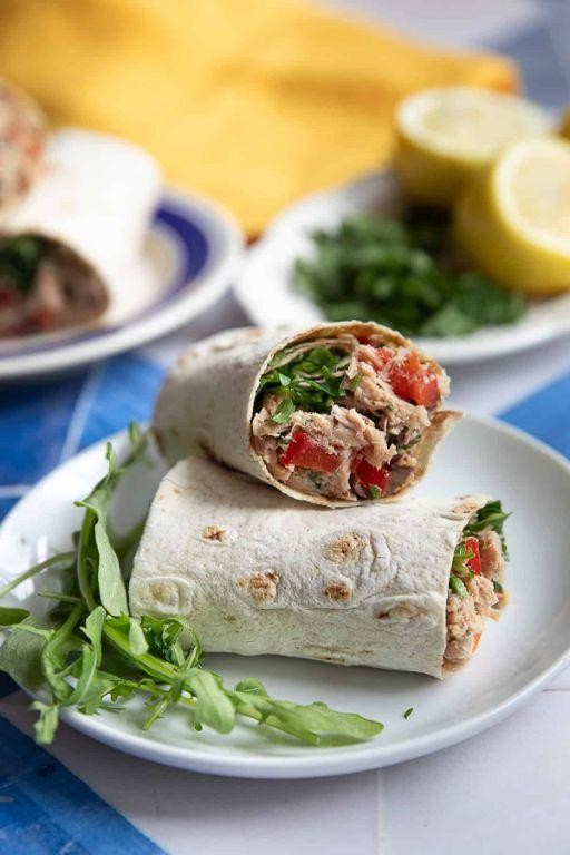 Mediterranean Tuna and Cucumber Wraps