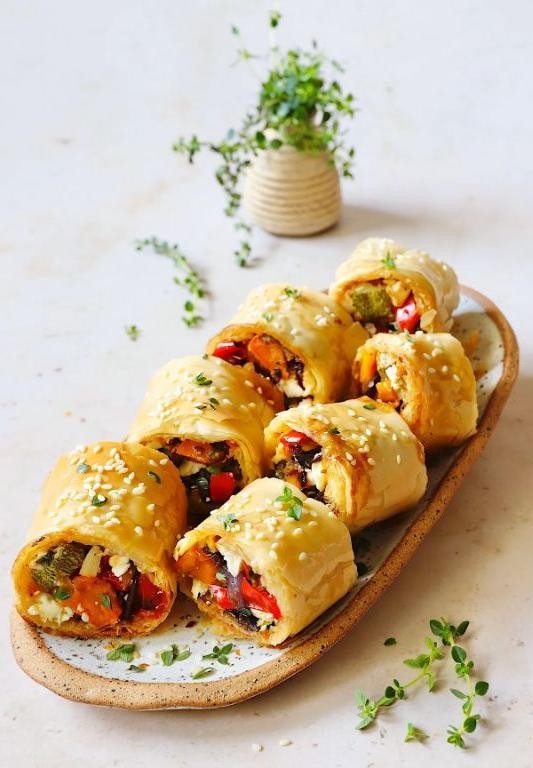 Mediterranean Veggie Phyllo Bread
