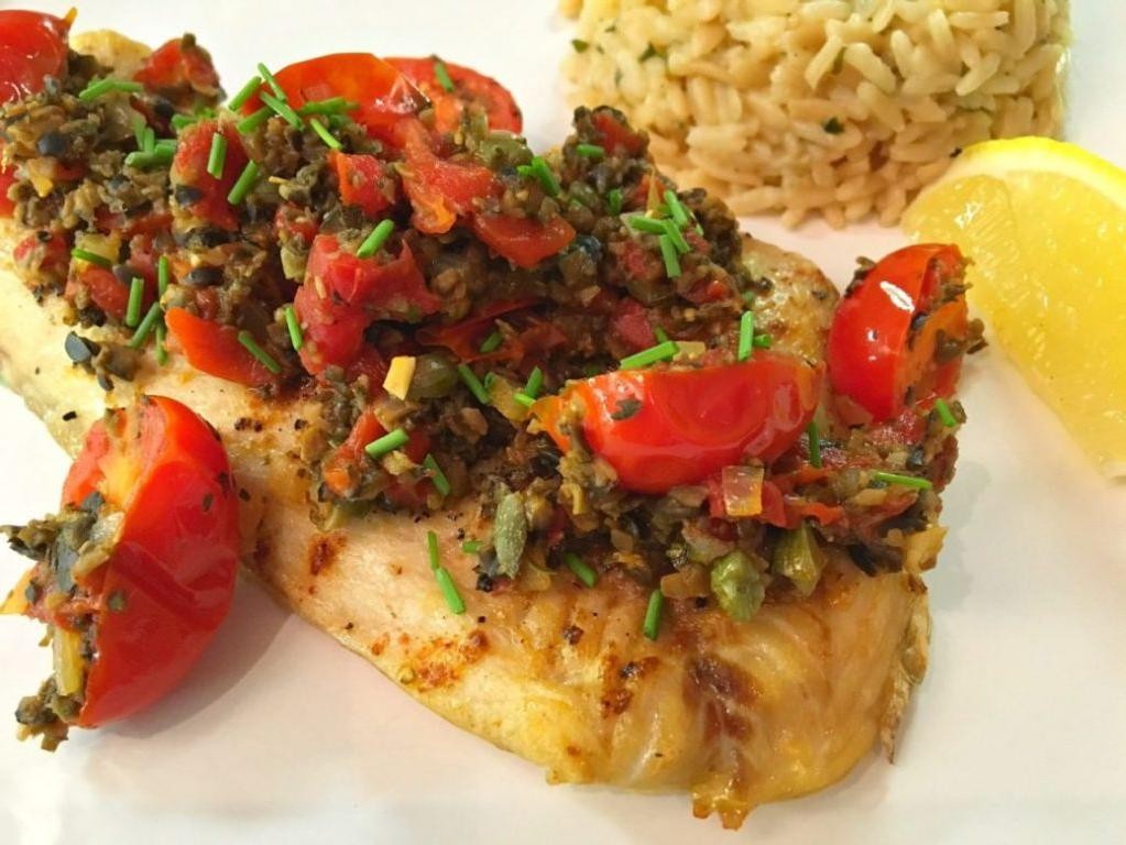 Mediterranean Whole Catfish with Olive Tapenade