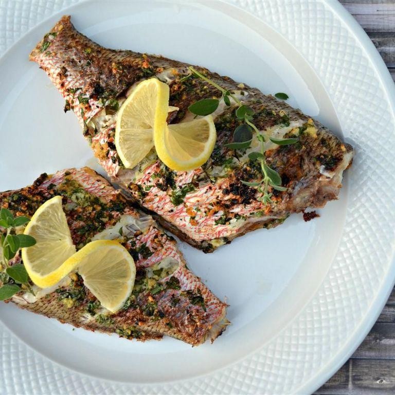 Mediterranean-Style Grilled Snapper
