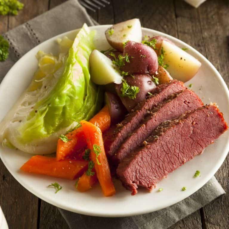 Mediterranean-Style Pressure Cooker Corned Beef and Braised Cabbage