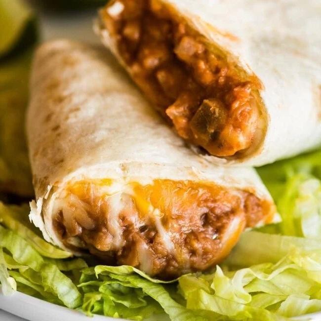 Melty Cheese and Bean Burritos