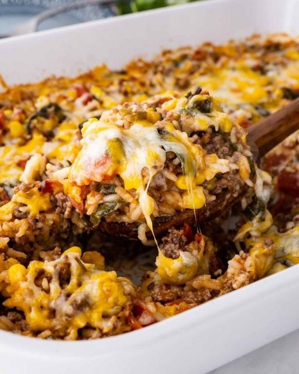 Mexican Beef and Rice Casserole